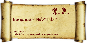 Neupauer Máté névjegykártya